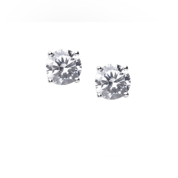 Kenneth Jay Lane CZ Round Stud Earrings| 2 c.tw - Picture 1 of 5